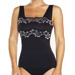 Rhonda Shear Lace Overlay Tank w/Shelf Bra MEDIUM